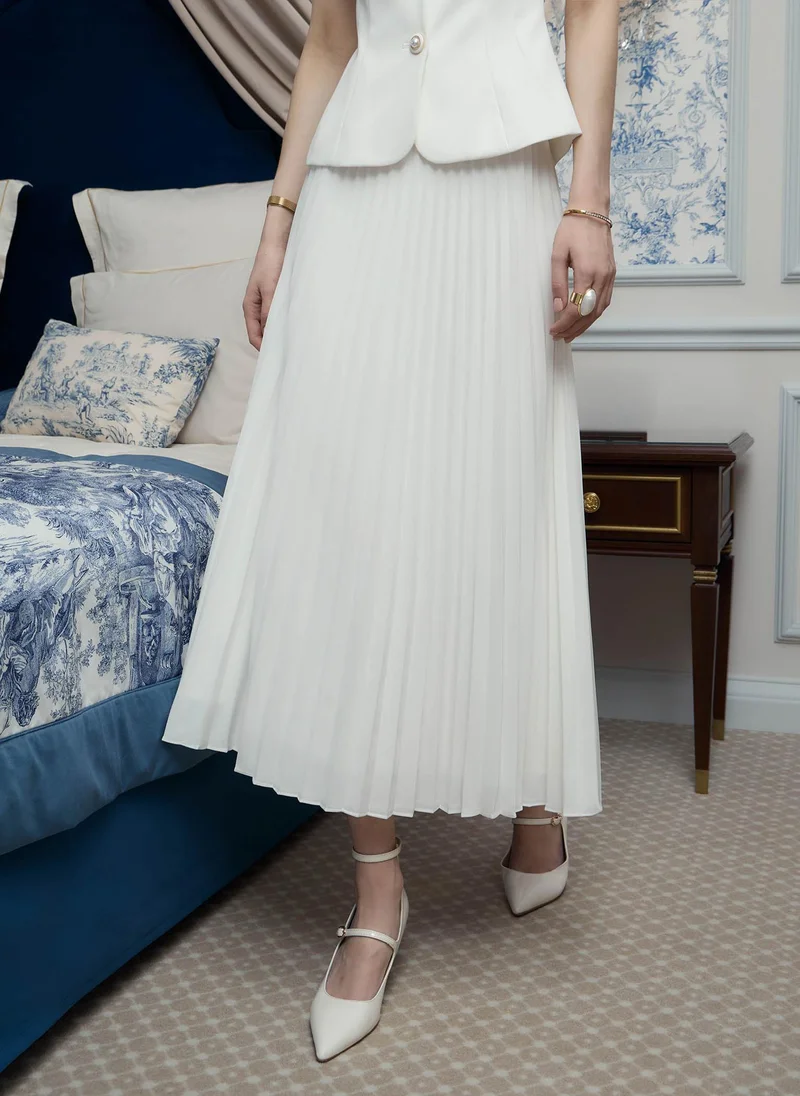 Lichi  Pleated midi skirt in light fabric for Women | Best Price UAE